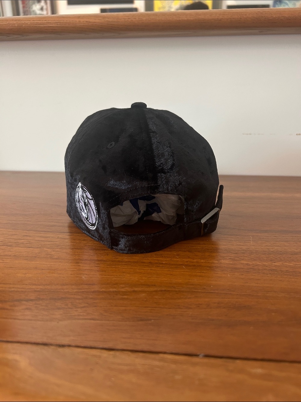 RARE Dallas Mavericks Velvet Baseball Cap – Silver Chrome Logo – Arena Exclusive - Picture 3 of 6